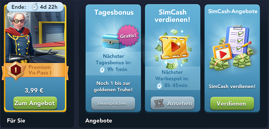 SimCash Angebote 01