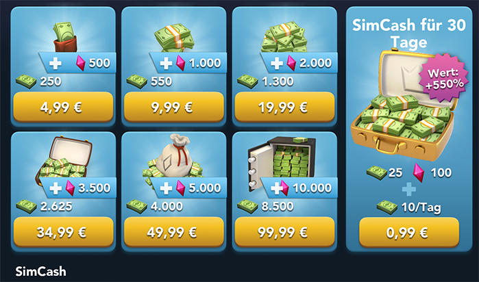 SimCash Angebote 02