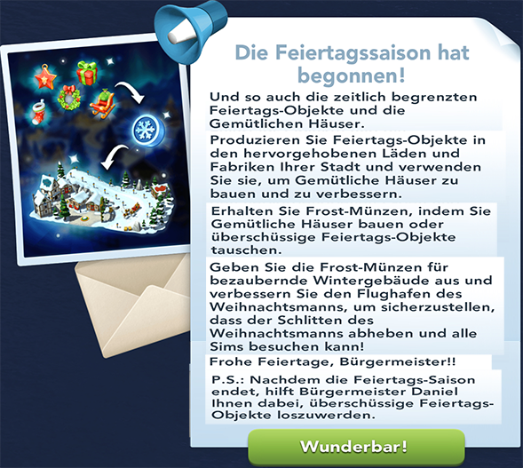 Die Feiertagssaison Info