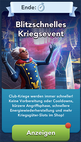 Blitzschnelles Kriegaevent Start