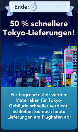 50 schnellere Tokyo Lieferungen Start