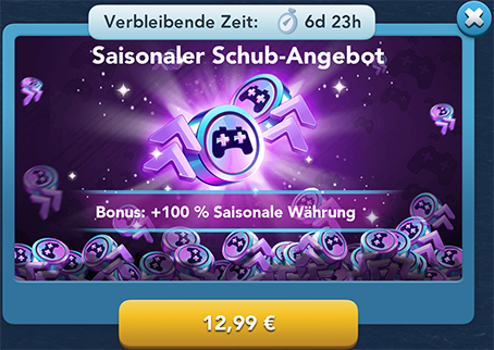 Saisonaler Schub Angebot Info