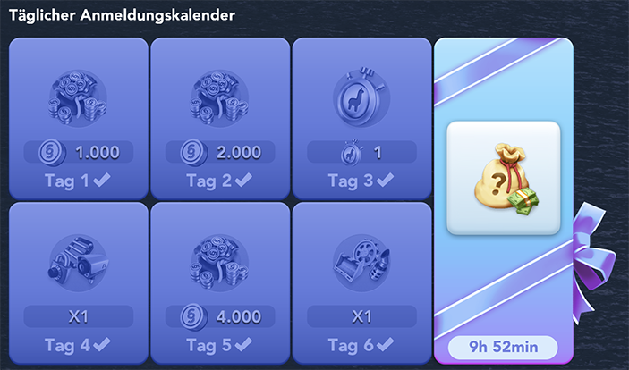 Täglicher Anmeldungskalender