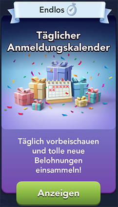 Täglicher Anmeldungskalender Start