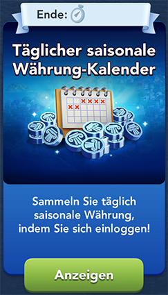 Täglicher saisonale Währung Kalender1 Start