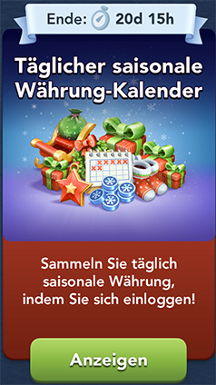 Täglicher saisonale Währung Kalender Start