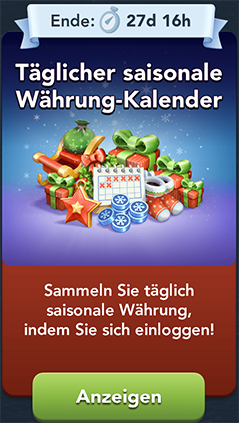 Täglicher saisonale Währung Kalender Start