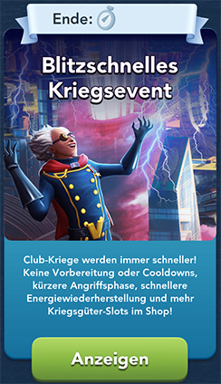 Blitzschnelles Kriegsevent Start