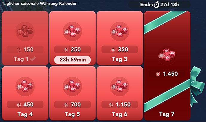 Täglicher saisonale Währung Kalender Info