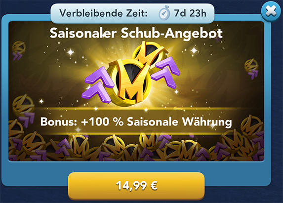 Saisonaler Schub Angebot Info
