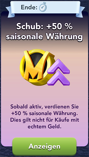 Schub+50 saisonale Währung Start
