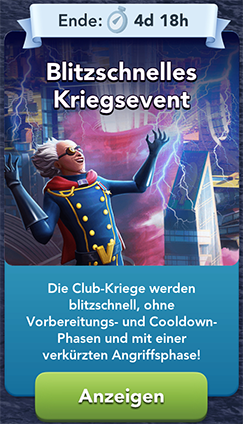 Blitzschnelles Kriegsevent Start